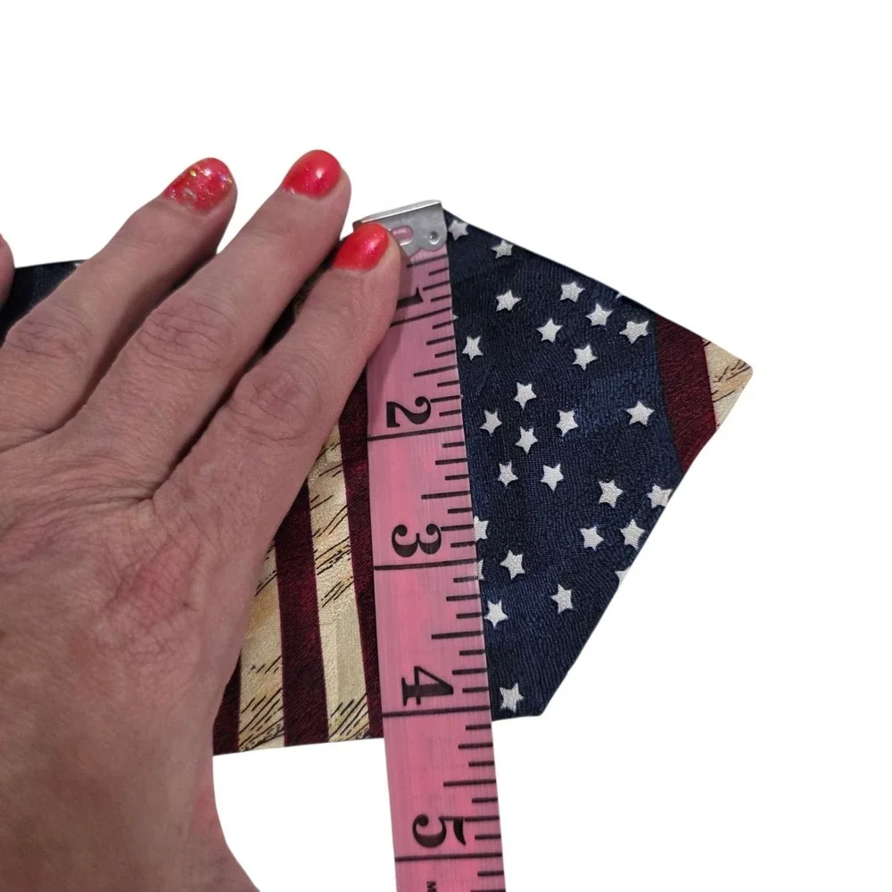 TANGO by MAX RAAB Americana Starry Flowers of Liberty Silk Necktie Red‎ Blue USA